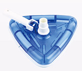 Deluxe triangular transparent cast iron weighted vac head