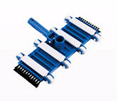 Flexible vac head w/side brush for in-ground pool