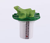 Floating animal dispenser with thermometer-Frog