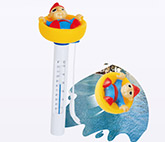 Floating thermometer-(oldman in bathtub)