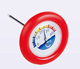 Deluxe Round Thermometer-Red
